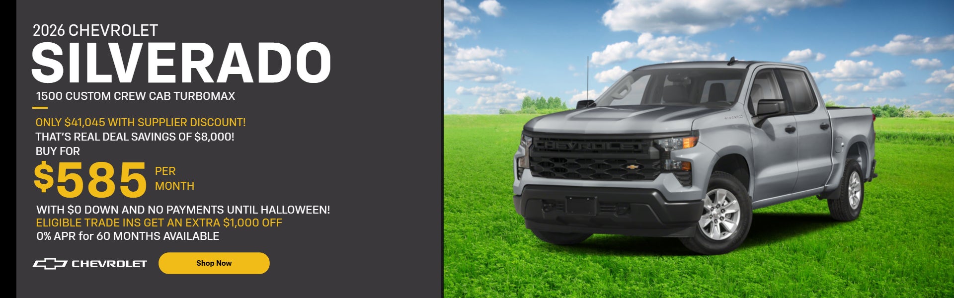 2026 Chevrolet Silverado TurboMax Custom Crew Cab
